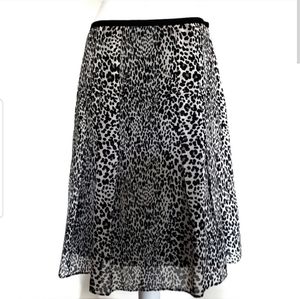 Worthington Leopard Animal Print FlaredSkirt